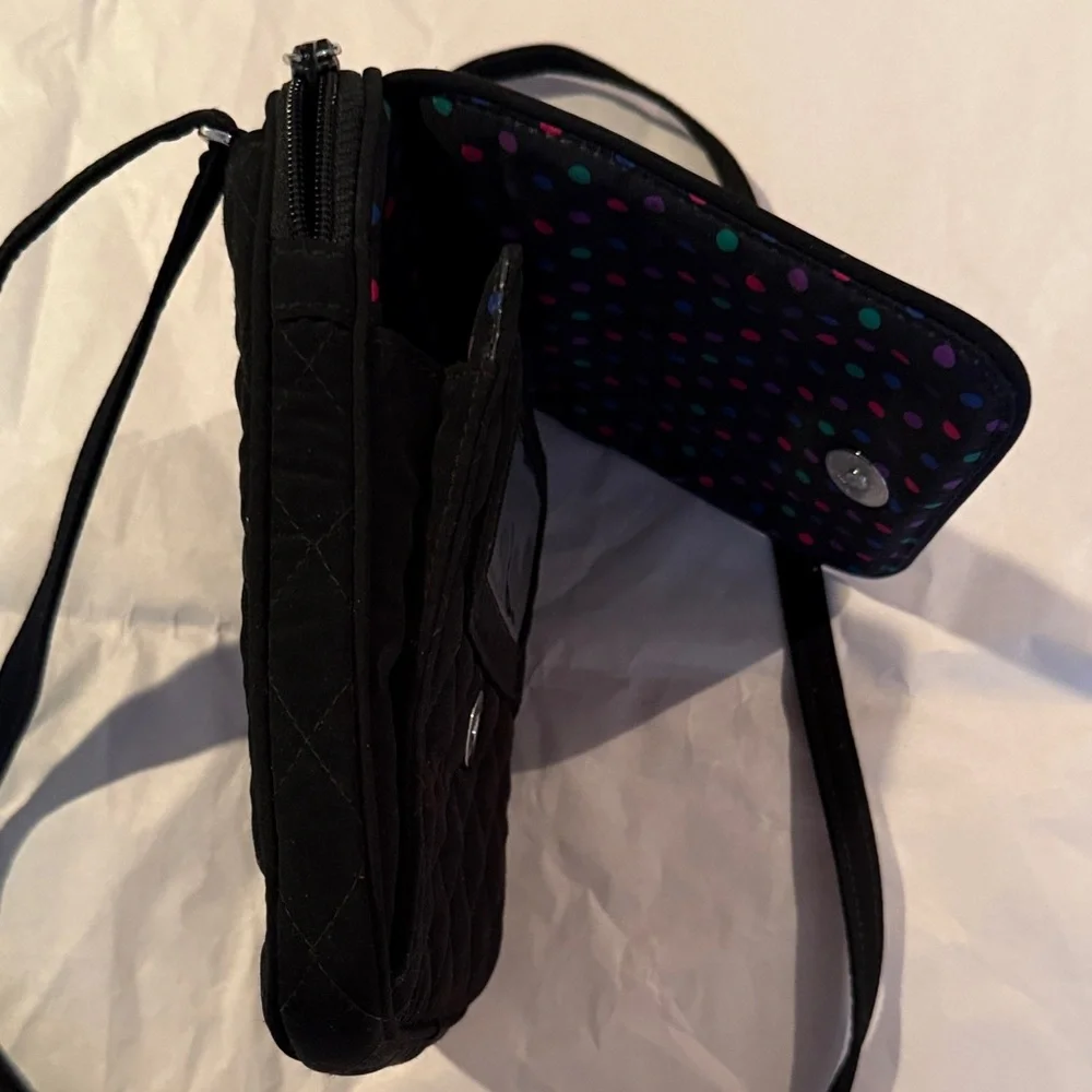 Vera Bradley Black Quilted Crossbody Bag - Picture 8 of 9